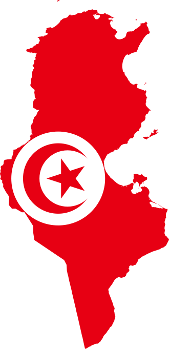 Flag map of Tunisia